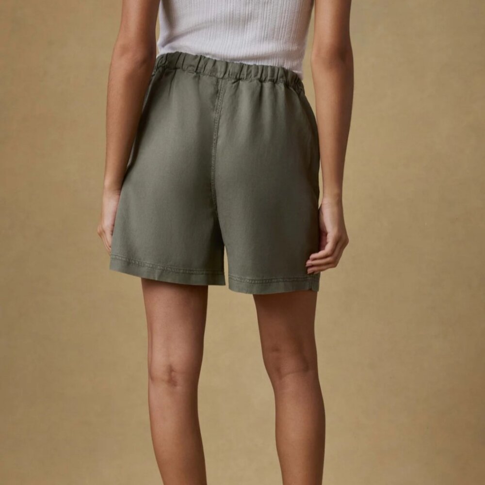 Faherty Women's Linen & Organic Cotton Topanga Drape Shorts in Thyme size XS NWT - Picture 2 of 9